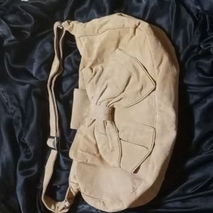 Tan leather/suede handbag